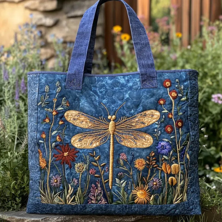 Gequilted Tas - Gouden Libelle