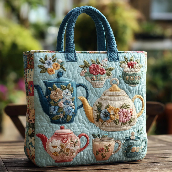 Gequilt Tote Bag - Bloem Motief