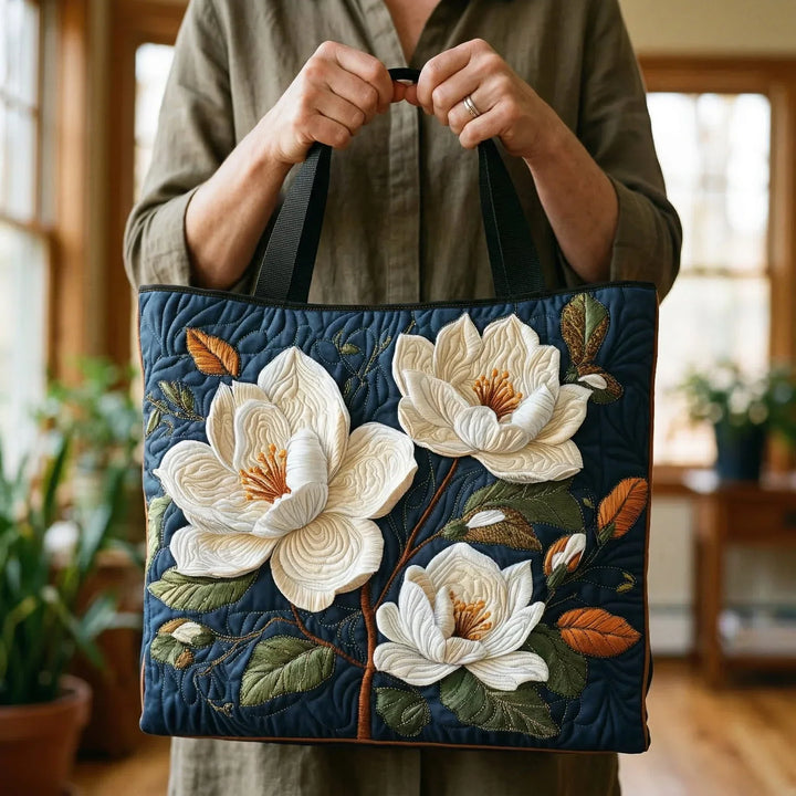 Handgemaakte Matelassé Tas - Delicate Magnolia