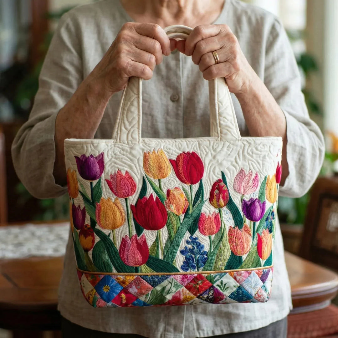 Gequiltte Tas - Tulpen Tuin