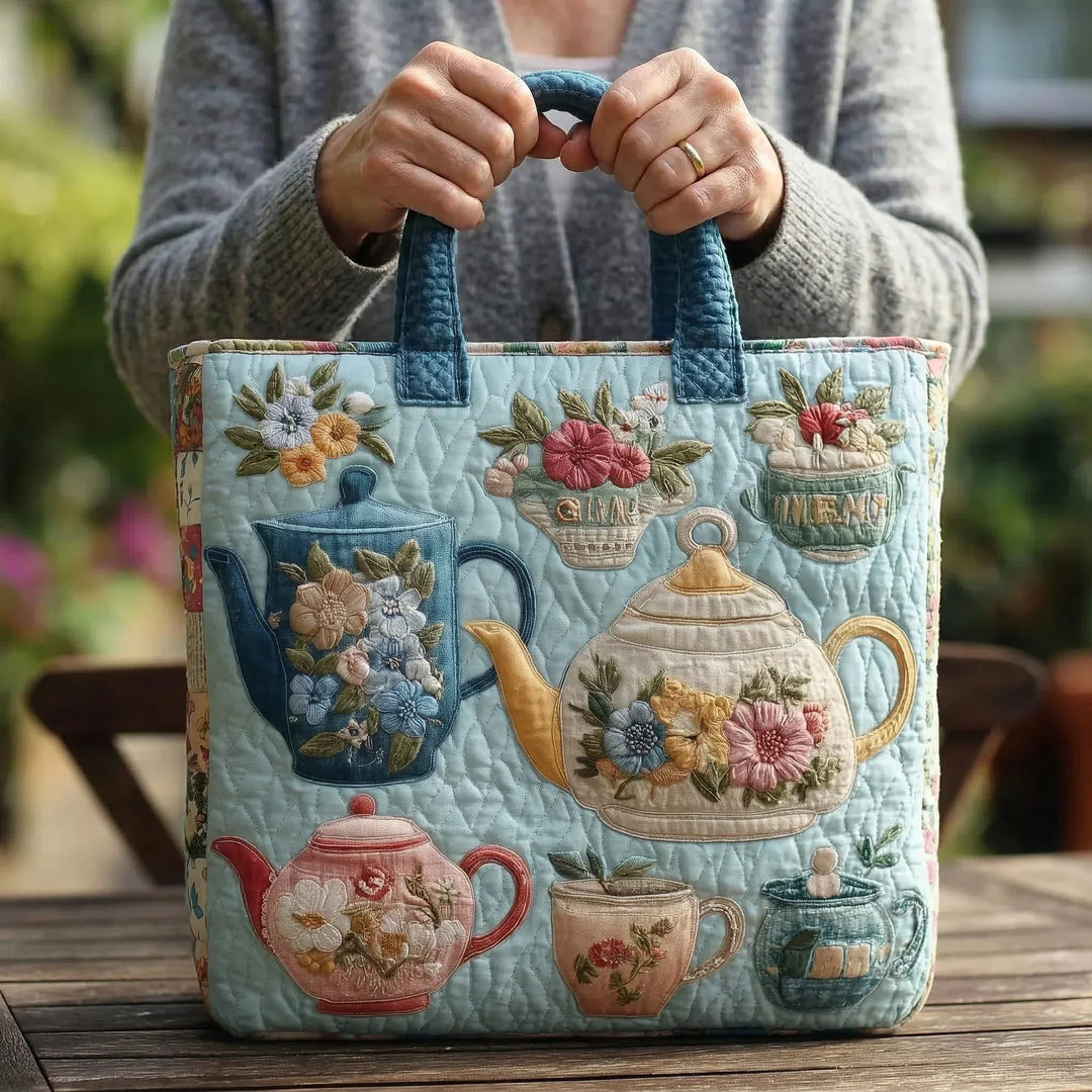 Gequilt Tote Bag - Bloem Motief